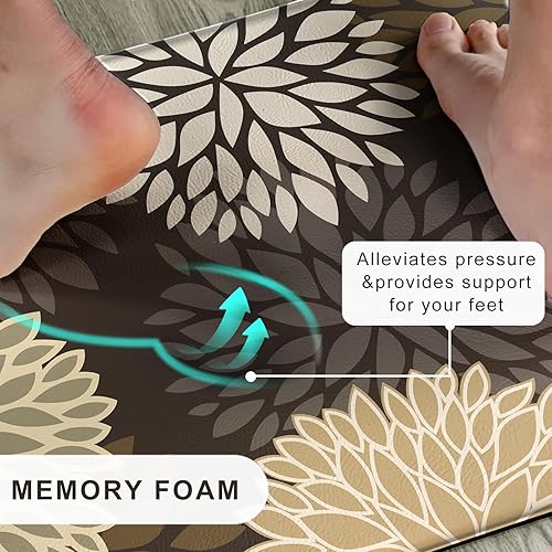 Miniatura 31 de Juego de 2 tapetes de cocina acolchados antifatiga, impermeables, antideslizantes, tapete de espuma viscoelástica, tapete cómodo para fregadero