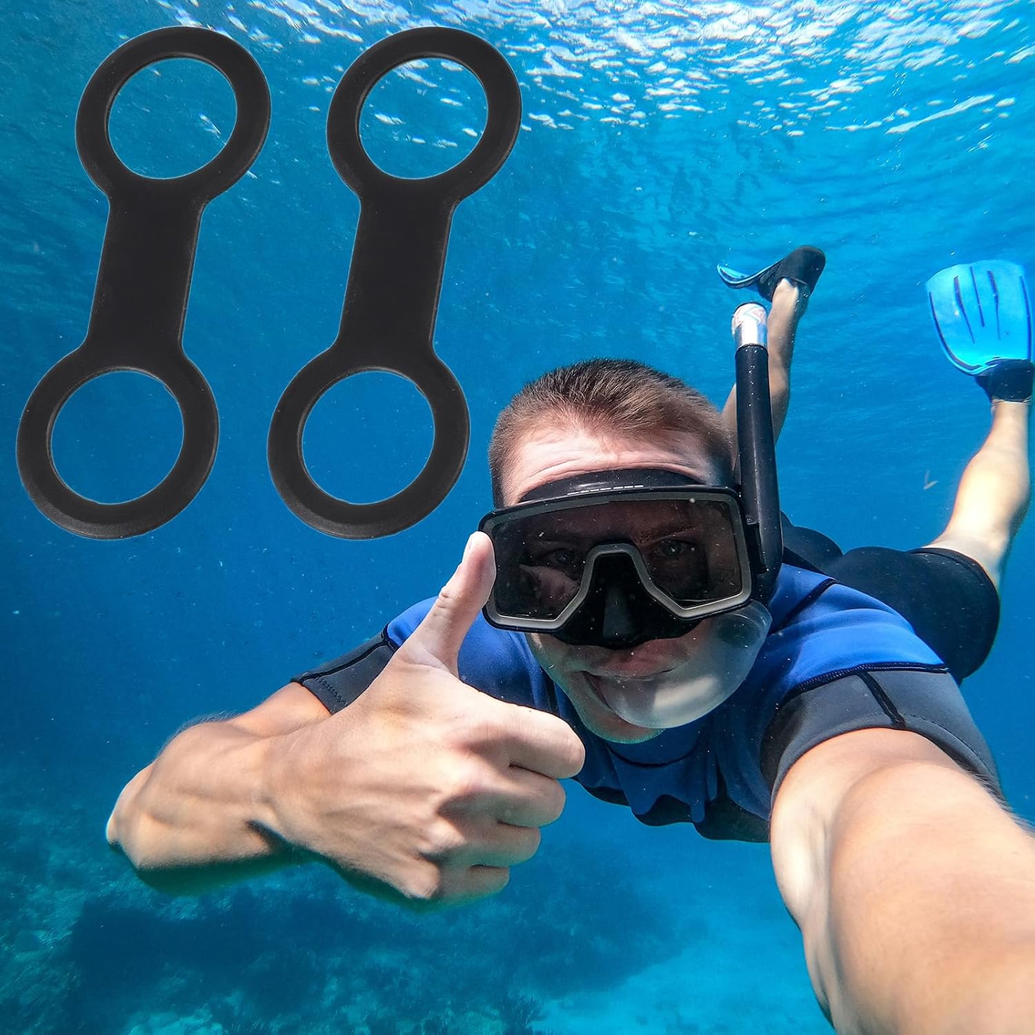 4 Pcs Snorkel Clip for Mask, Snorkel Keeper Silicone Mask Strap Tube Holder Dive Universal Retainer Attachment Diving Snorkeling Gear Accessories Spare Part