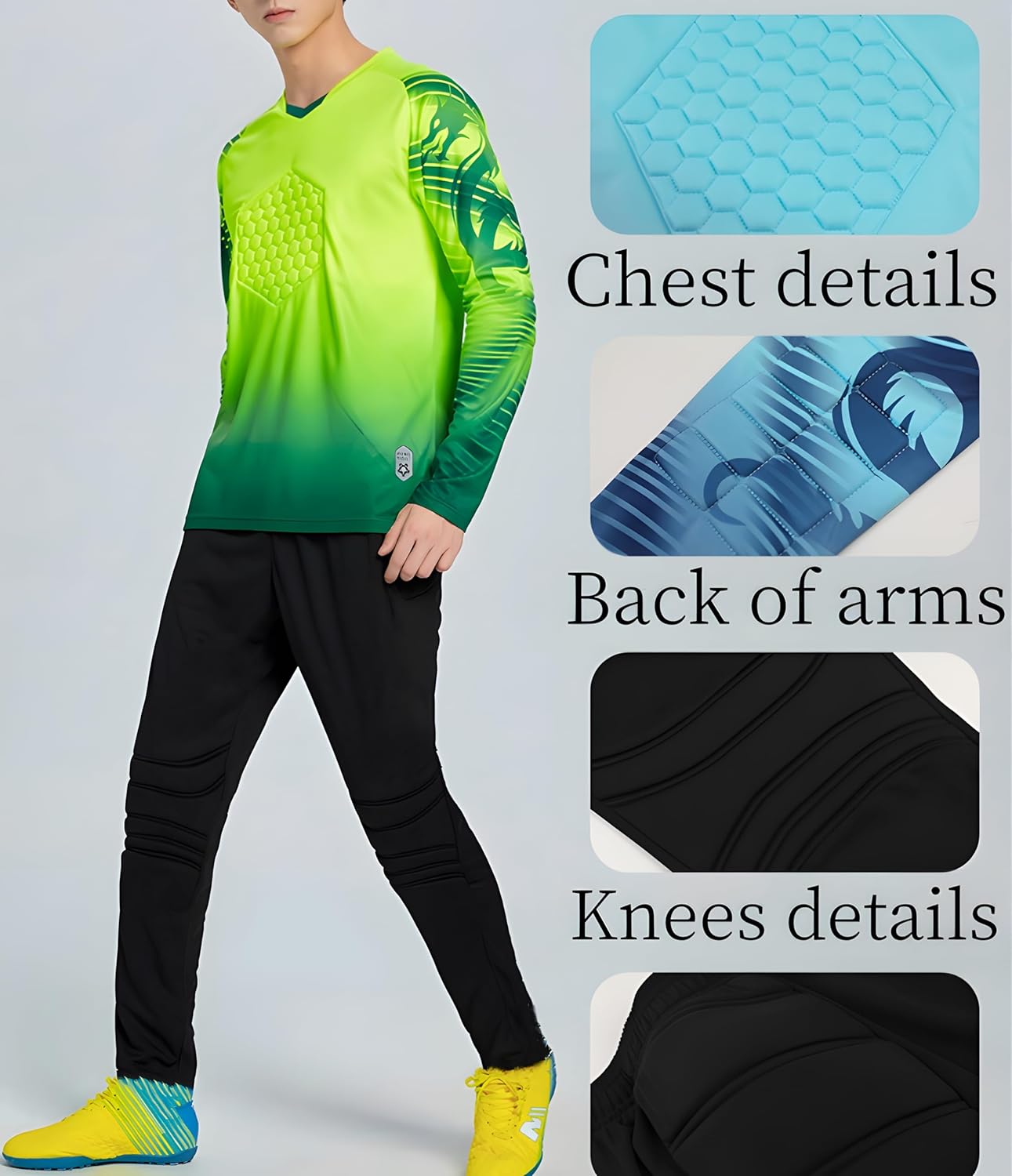 Custom Goalkeeper Jerseys Youth Men Girl with Name Number Team Logo Personalized Soccer Goal Jersey for Kid Adult