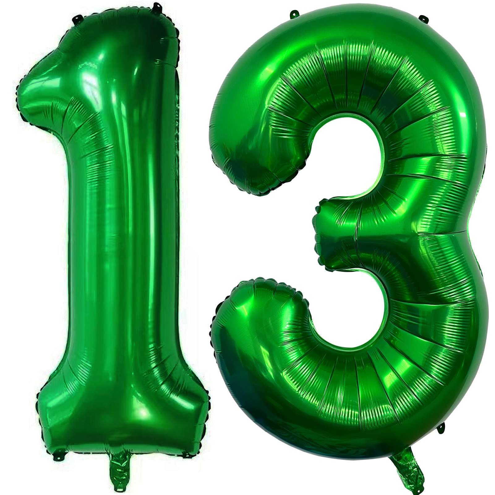 Lovoir 40 Inch Dark Green 31 Number Balloon 13 Large Size Jumbo Digit Mylar Foil Helium Dark Green Balloons for 13th 31st Birthday Party Celebration