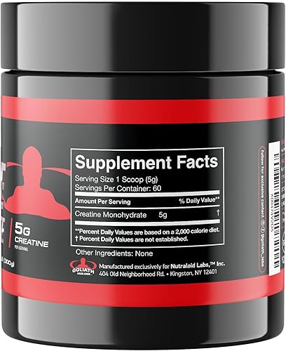 Miniatura 4 de Goliath Labs Polvo de monohidrato de creatina pura, 10.58 oz de creatina micronizada sin sabor para fuerza, potencia, apoyo muscular y resistencia,