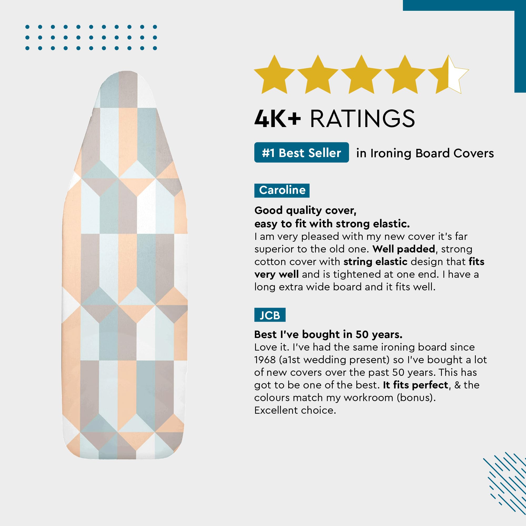 Encasa XO Ironing Board Cover - Heat Resistant -3