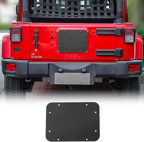 JeCar Cubierta de placa de ventilación para puerta trasera con aluminio para Jeep JK Wrangler y Unlimited 2007-2018 (sin logotipo)
