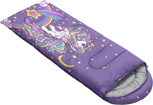 Miniatura 4 de QOOMO Saco de dormir para camping, 3 estaciones, clima cálido y fresco, ligero, saco de dormir impermeable para adultos y niños, viajes y al aire