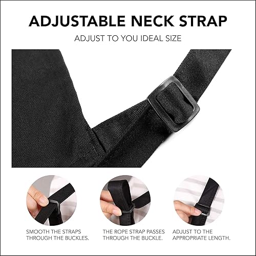 Miniatura 6 de Funny Aprons Black Kitchen Chef Apron, 2 Pockets Adjustable Neck Strap for Cooking Baking BBQ Birthday Gifts