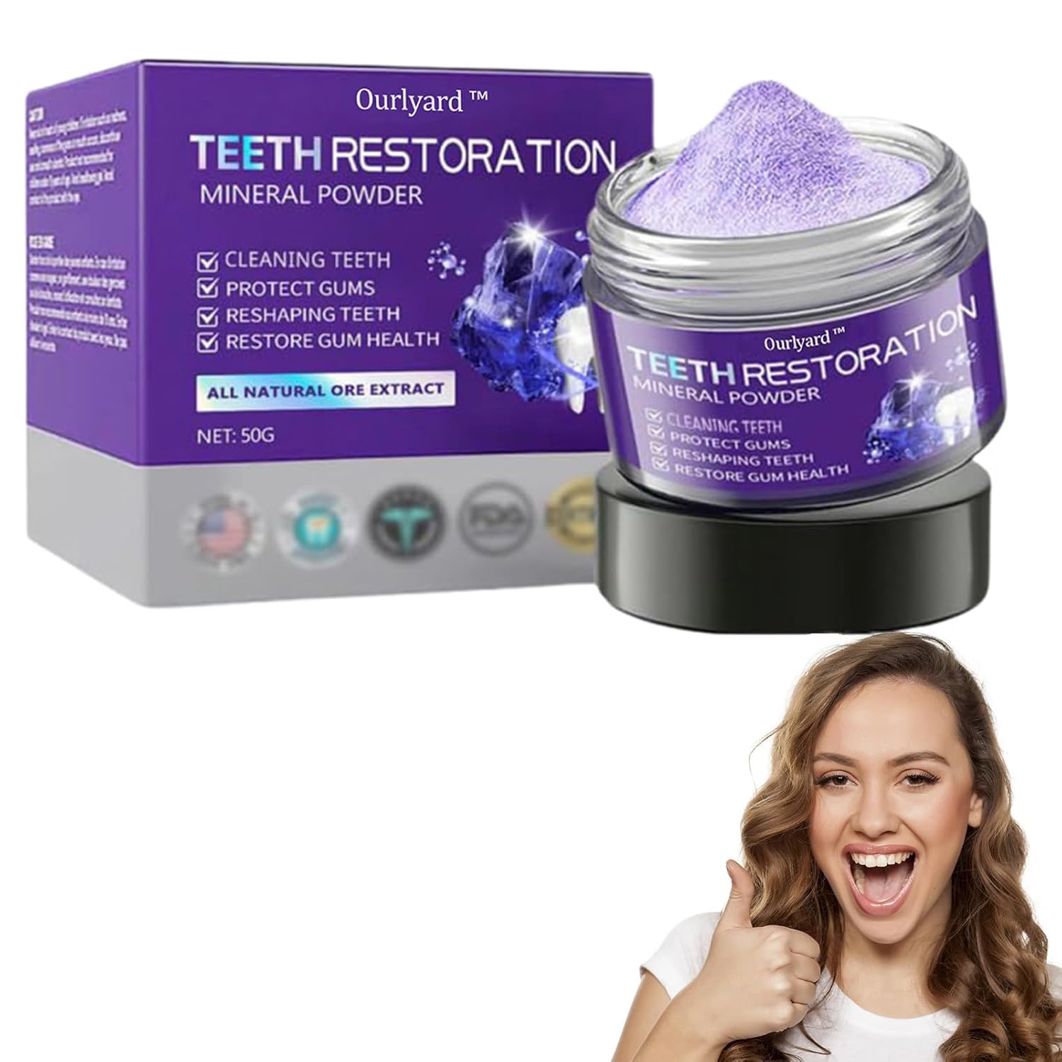 Pó Mineral Restaurador Dental BBOJI - Fortaleça Seus Dentes e Gengivas com Pó Natural para Boca Limpa e Revitalizada (1)