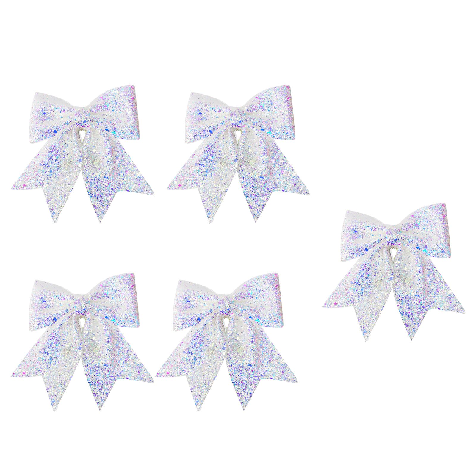 Buxuaaaa Type D 5Pcs Sparkling Colorful Reflective Christmas Bows Wreath For Tree Embellishment Bowknot And Seasonal Party Supplies Tree Toppers