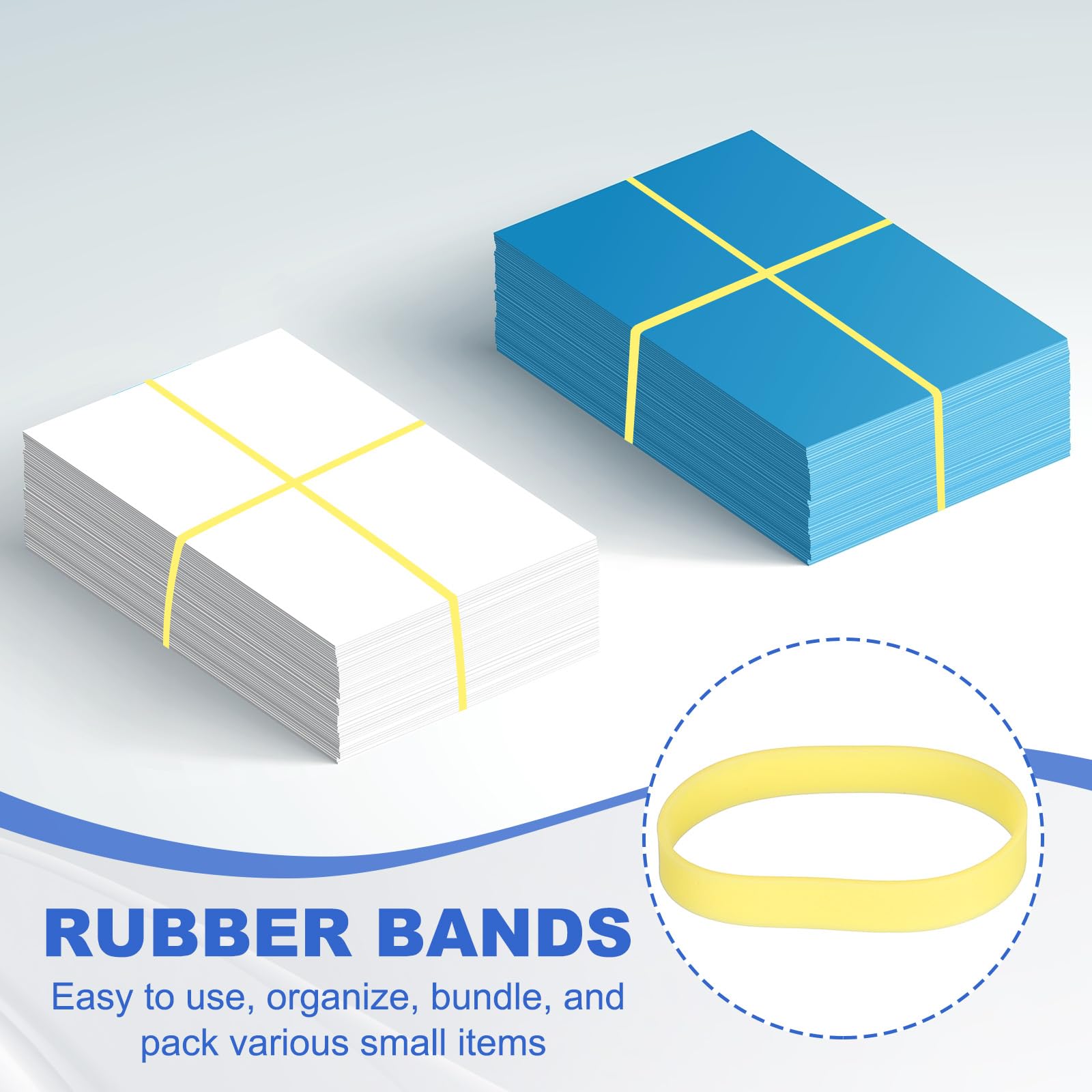 PATIKIL Silicone Rubber Bands Cable Ties 1.4", 200 Pcs Flat Rubber Elastic Band for Office Supplies Home Cord Wrapping Yellow - Image 4