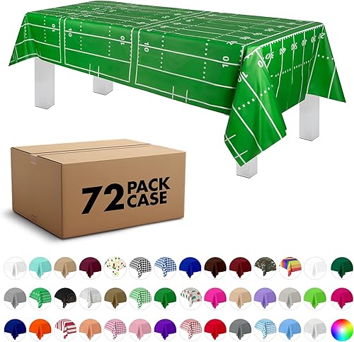 Miniatura 44 de Mantel de plástico de alta calidad - 54 in. x 108 pulgadas. Grandipity - Mantel rectangular (6 y 12 unidades), Azul cielo a cuadros Feliz