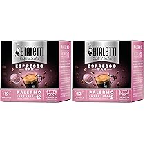 Bialetti Caffè d’Italia, Box 16 Capsule, Palermo, Intensità 12, Compatibili con Macchine Bialetti sistema chiuso, 100% Alluminio (Confezione da 2)