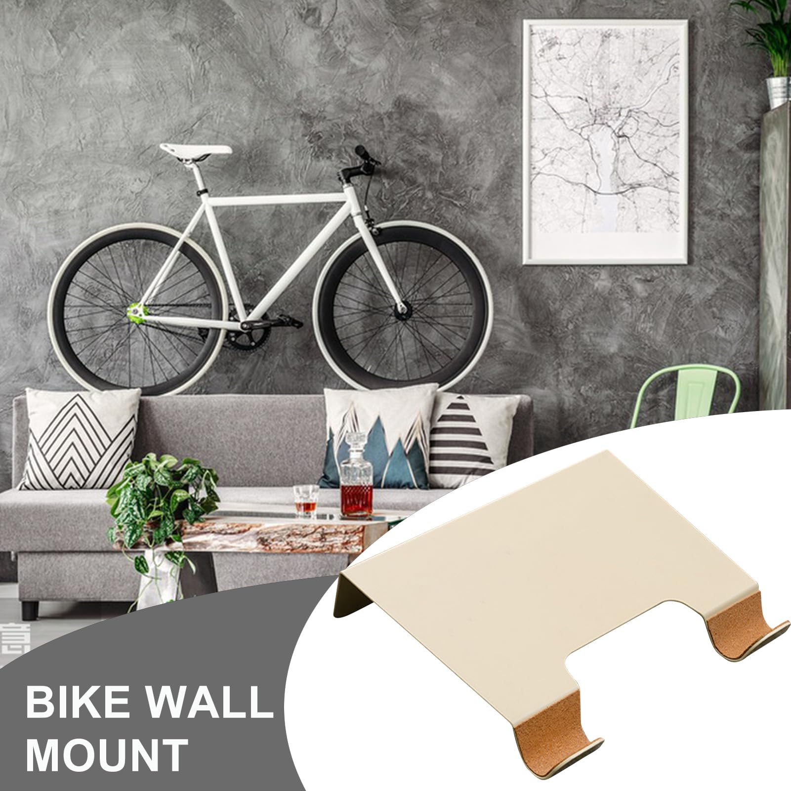 Gancio portabici a parete Supporto Portabici Stabile Organizzatore Per | Ganci portabici resistenti per garage Per Interni Esterni Casa Appartamento Garage Soffitto Area Deposito Bicicl