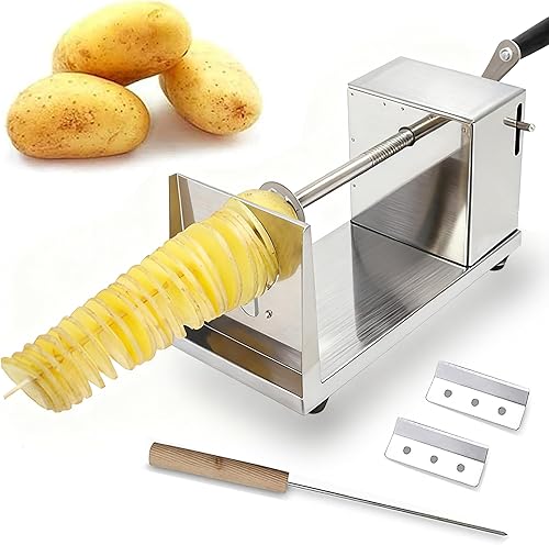 Tornado - Cortador de papas en espiral, cortador manual AIDOIT de acero inoxidable