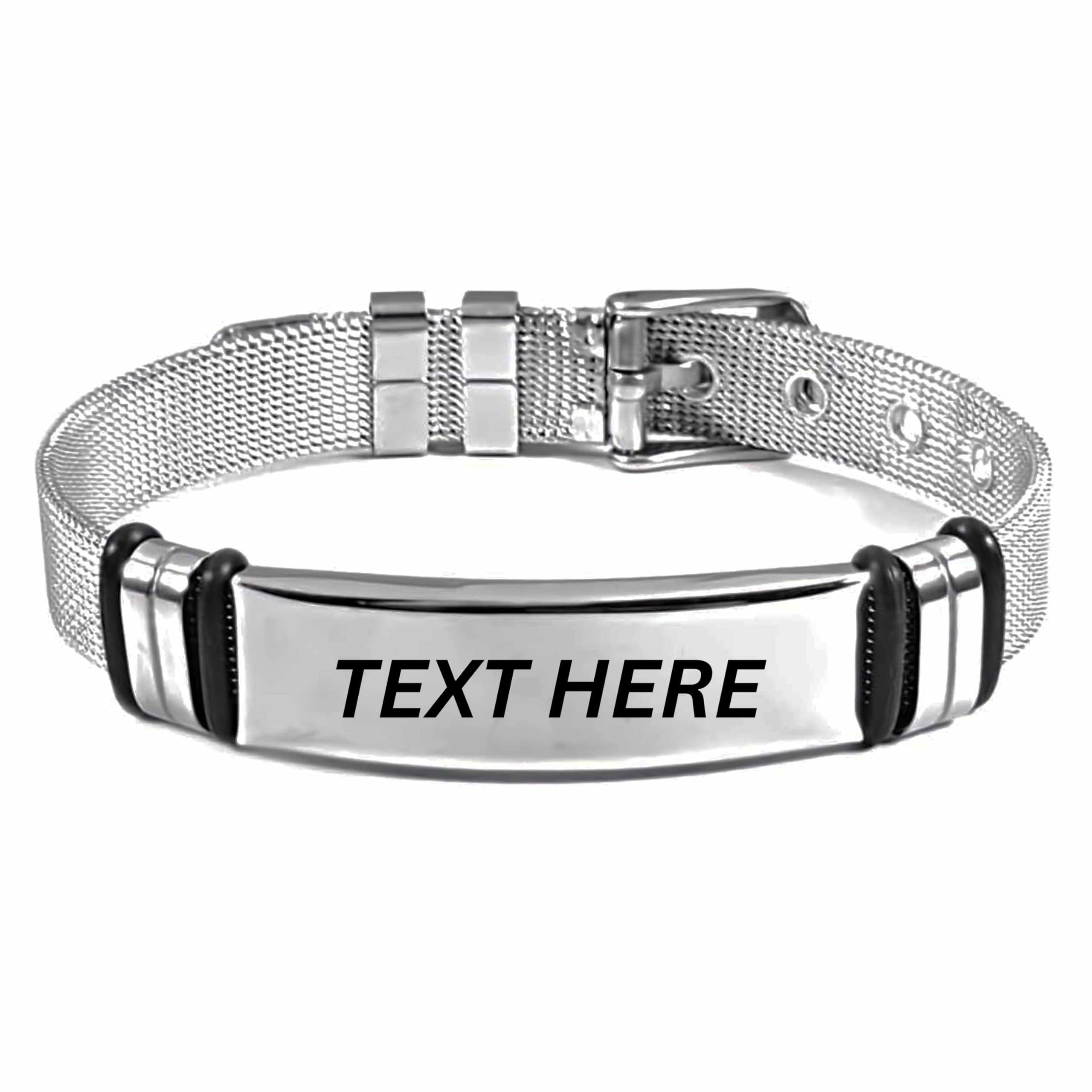 M Men StylePersonalized Mens Custom ID Beads Engraving Names Stainless Steel Leather Bracelet for Men SBr102