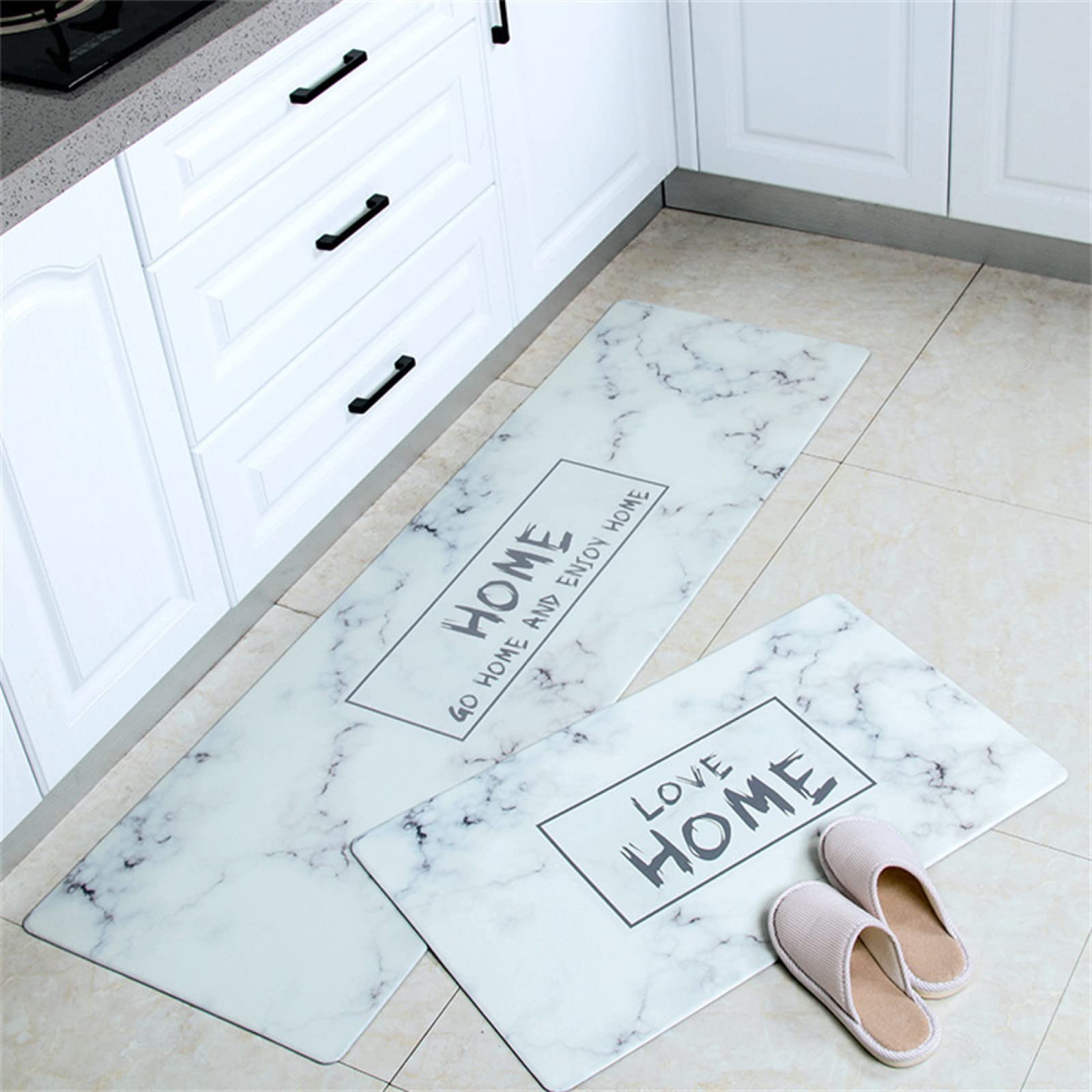 Tapis cuisine super absorbe l'eau empêche les glissades lot de 2 tapis de sol lavables de maison