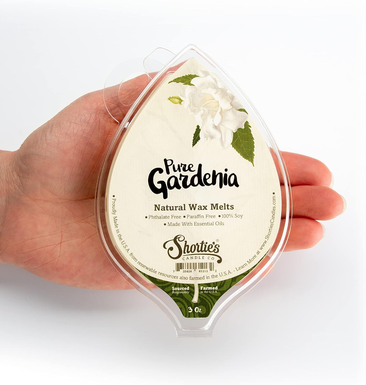 Shortie's Candle Company Gardenia Natural Soy Wax Melts 3 Pack - 3 Highly Scented 3 Oz. Bars - Made with 100% Soy and Essential Fragrance Oils - Phthalate & Paraffin Free, Vegan, Non-Toxic