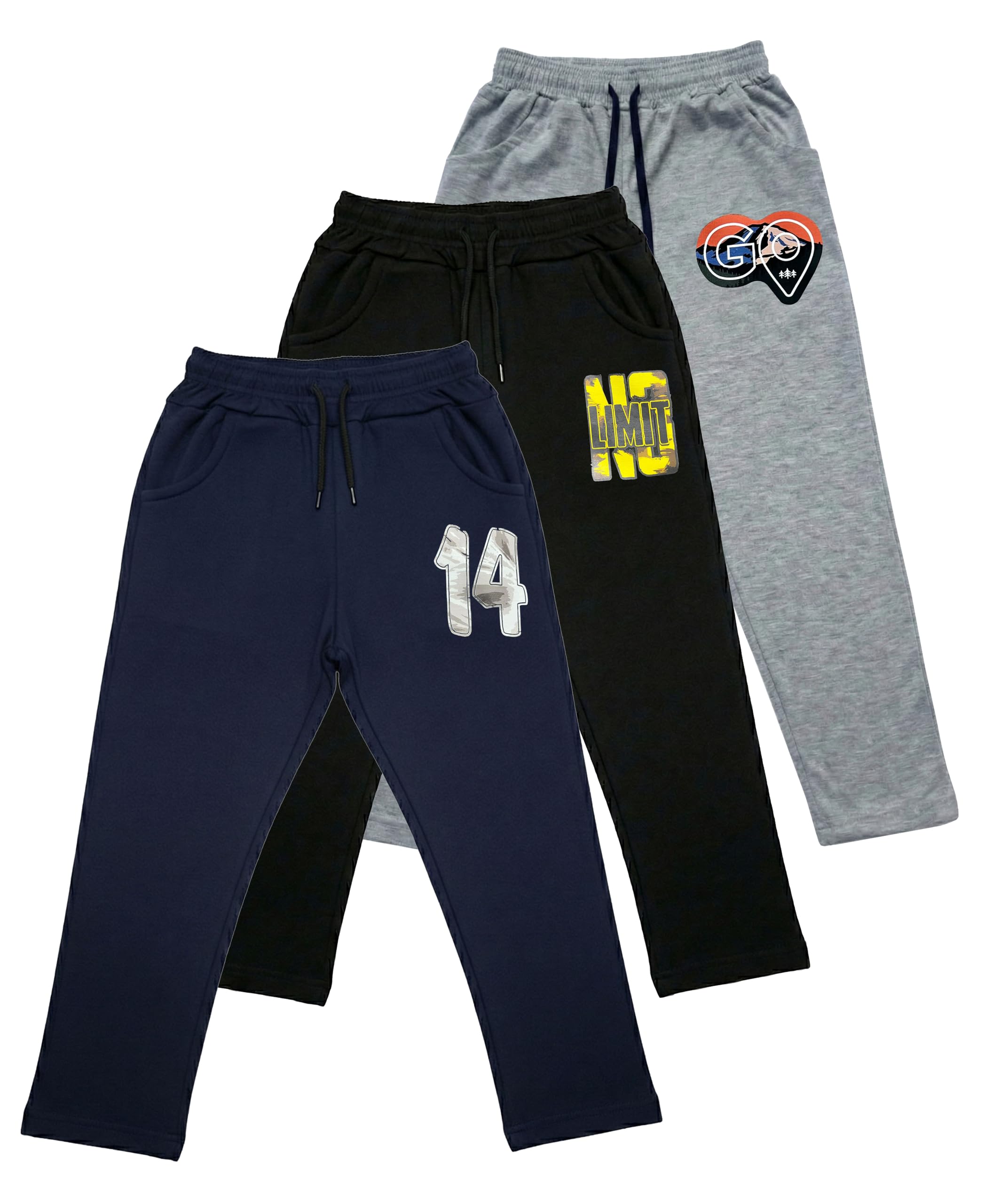 STARLATH Boys Cotton Track Pants Pack of 3-image-33