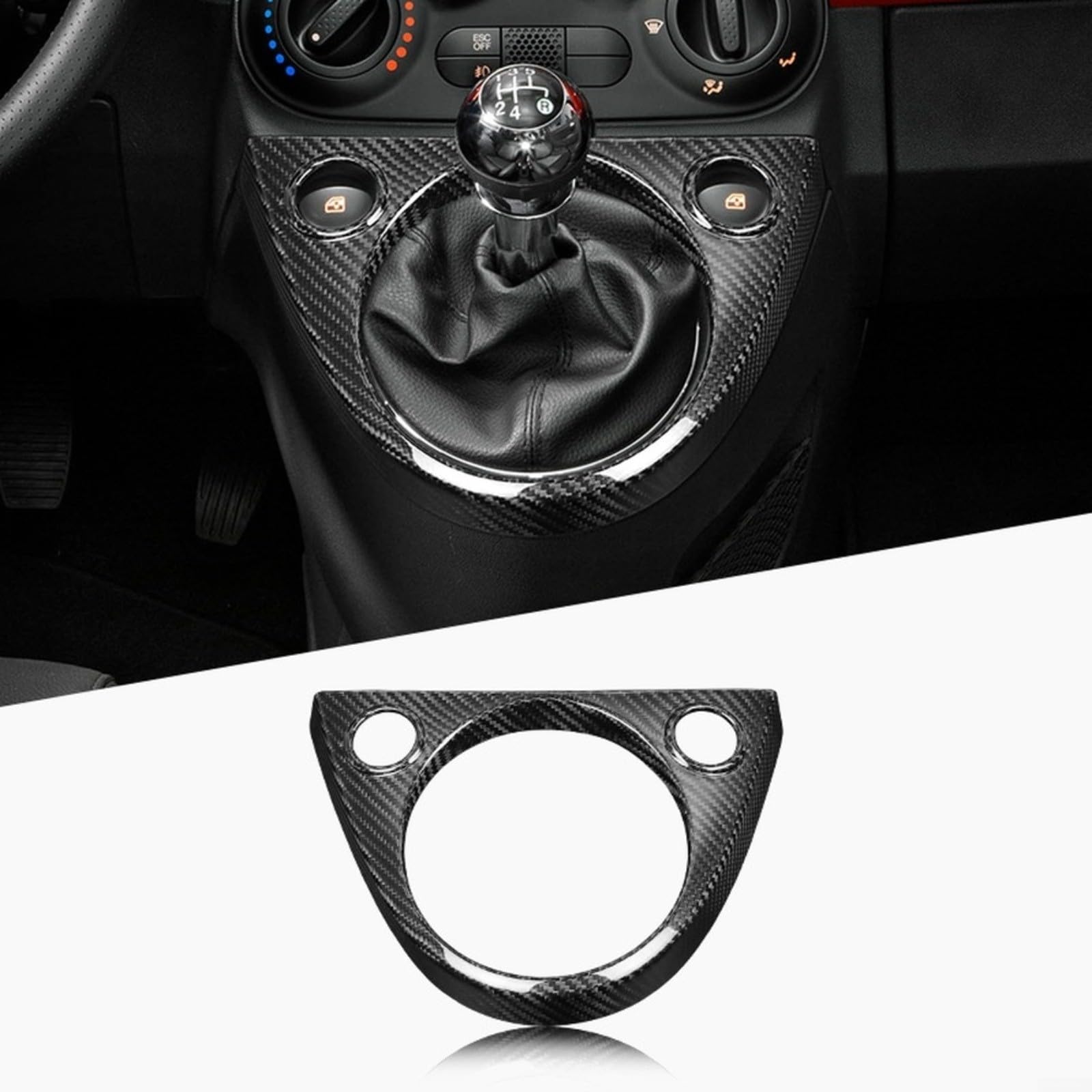 Cadre de calandre aspect carbone pour Fiat 500 et Abarth 595 695