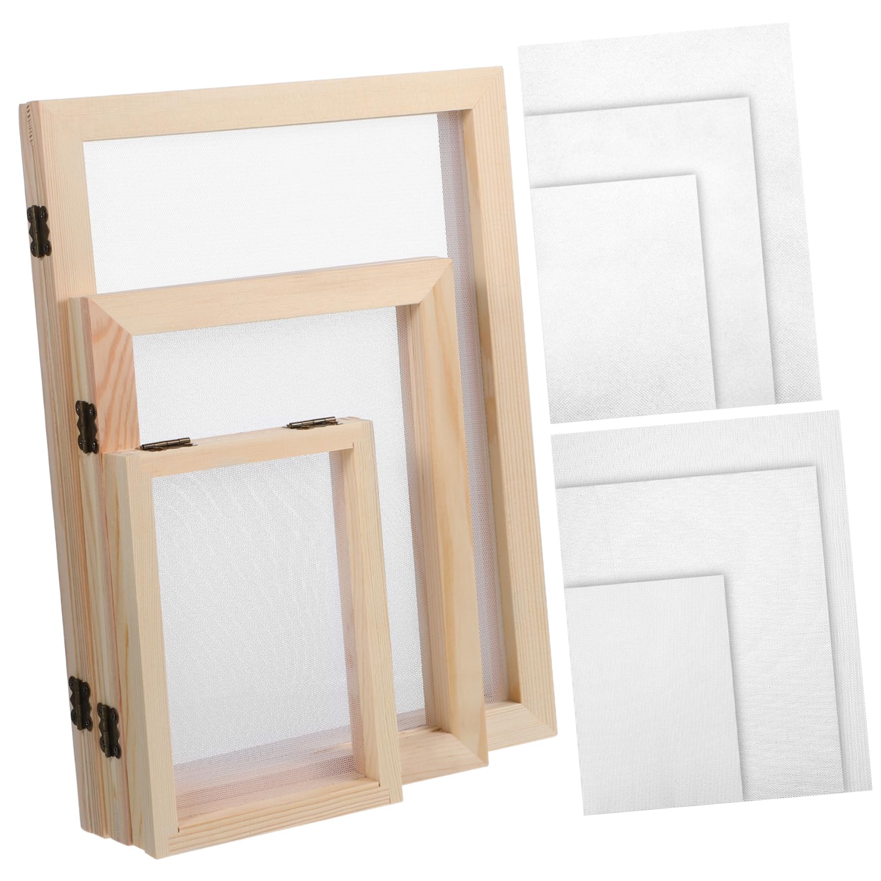 HAPINARY Handicraft Wooden Paper Making Frame 3 Sizes Mesh Screen DIY Paper Craft Strong Durable