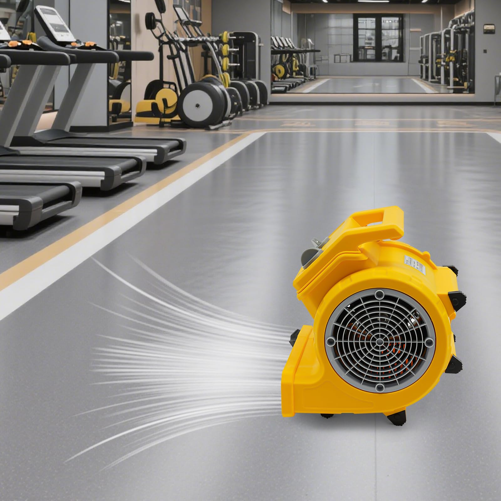 Bodentrockner 250W Mighty Centrifugal Air Mover, Gym Bodenventilator Geräuscharm Teppichtrockner, Tischventilatoren für Kühlung, Lüftung, Trocknung