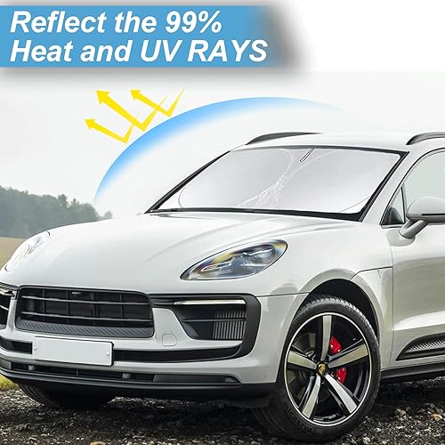 Miniatura 313 de Parasol para parabrisas de ajuste personalizado, cubierta para ventana delantera, visera plegable 210T, protector que bloquea los rayos ultravioleta