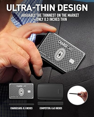 Miniatura 7 de AquaVault Chargecard Magsafe - Cargador portátil de 5000 mAh 20 W de carga rápida, banco de energía magnético, batería ultradelgada compatible con