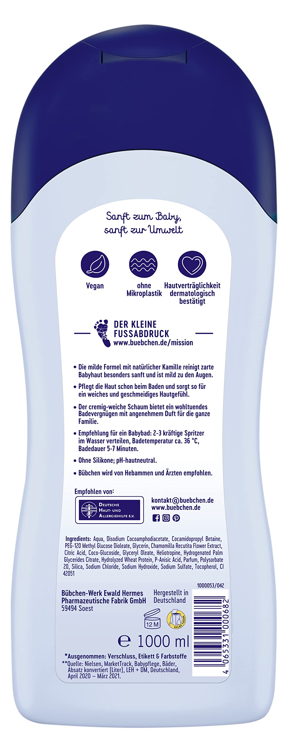 Bübchen Kąpiel dla niemowląt z rumiankiem, 1 l
