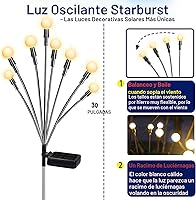 Vista 2 de TONULAX Luces solares de jardín, luz solar balanceada mejorada, balanceo por el viento, luces al aire libre, decoración de camino de patio, alambre