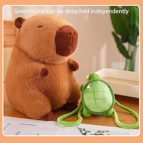 Miniatura 7 de Lindo juguete de peluche de Capybara de dibujos animados con mochila de tortuga, juguete de peluche Capybara, almohada de peluche súper suave,