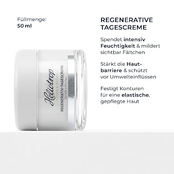 Heliotrop Active Regenerative Day Cream Wrinkle Reducing Anti-Ageing Day Cream with Algae Extract and Plant Oils for Normal to Dry Skin Face Care 1 x 50 ml