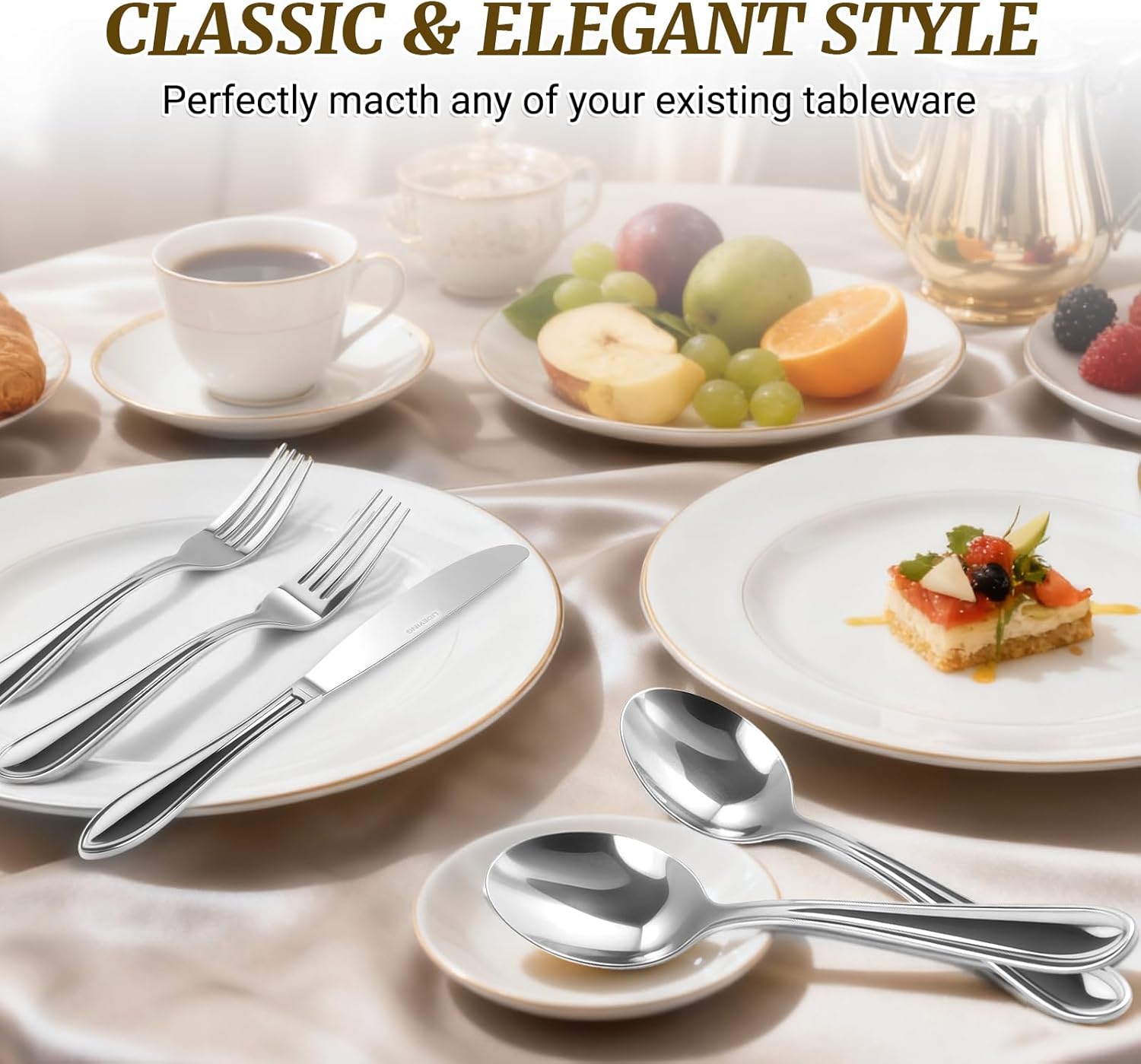 Silverware Set,Stainless Steel Flatware Set for 4,18/0 Rust-Proof Cutlery Set with Forks & Spoons,Mirror Polished Dishwasher Safe - Heavy Duty Tableware for Wedding