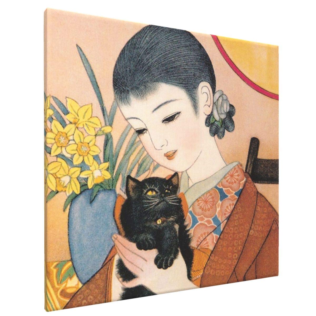 Amazon｜絵画 フレーム装飾画 蕗谷虹児 ささやき キャンバスアート