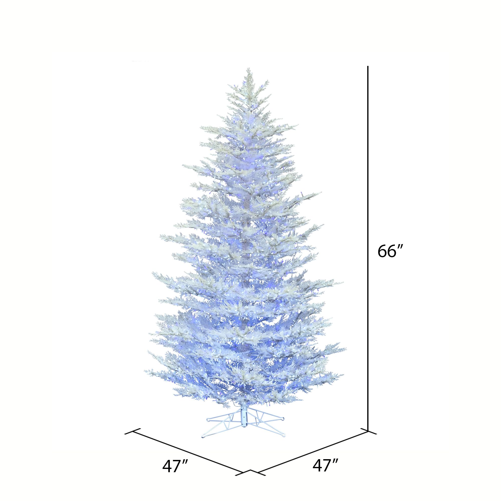 Vickerman Sapins de Noël artificiels en cèdre floqué, 14 x 119,4 cm, blanc
