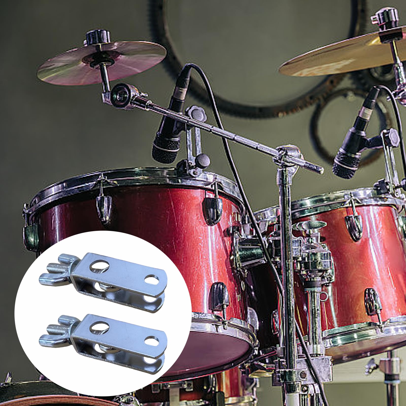 2 Pack Professional Metal Drum Attachment Clamps Easy Installation Mounting Screw Clamp For Various Snares Drum Sizes