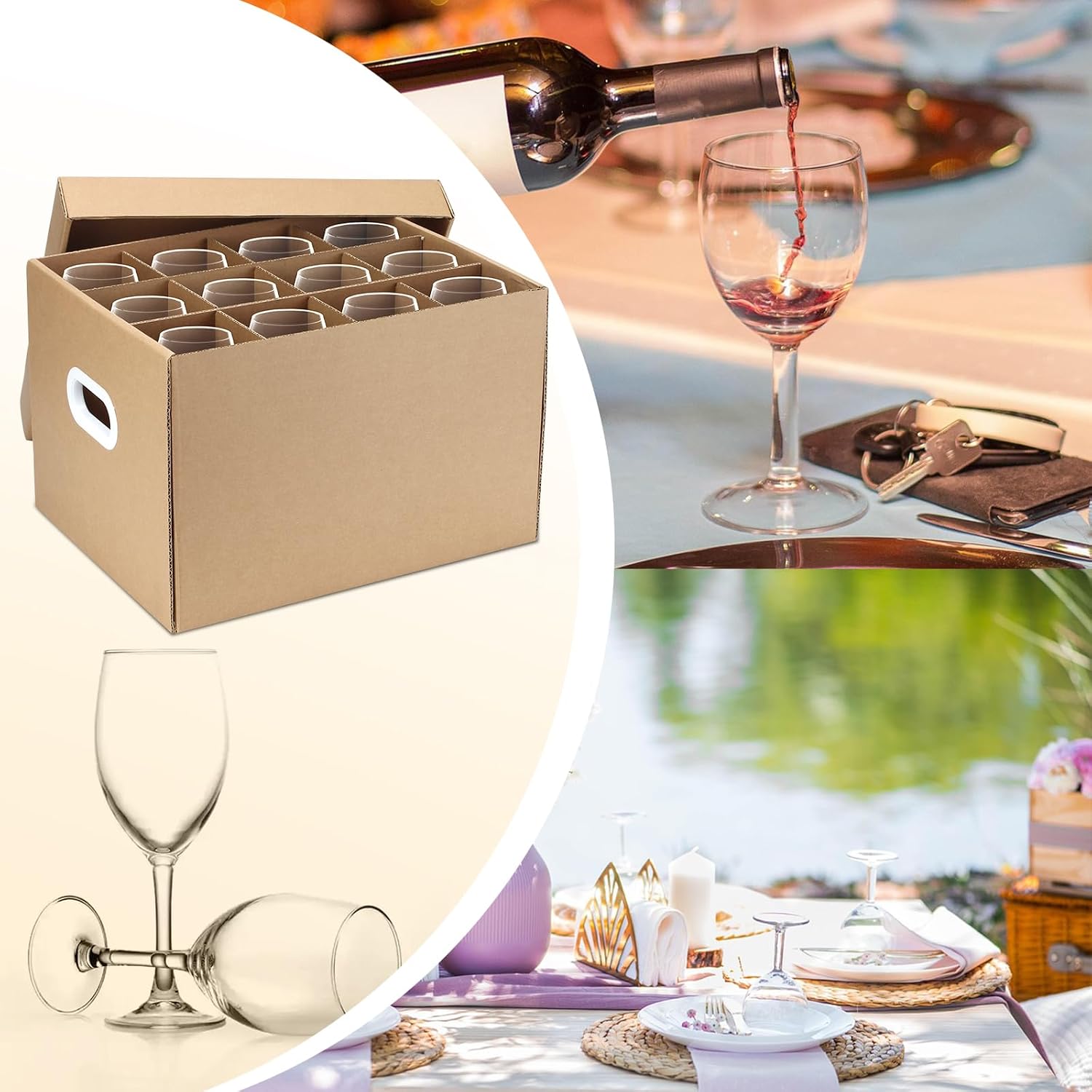2 Pack Wine Glass Moving Boxes Kitchen Moving Boxes with Handle image 5