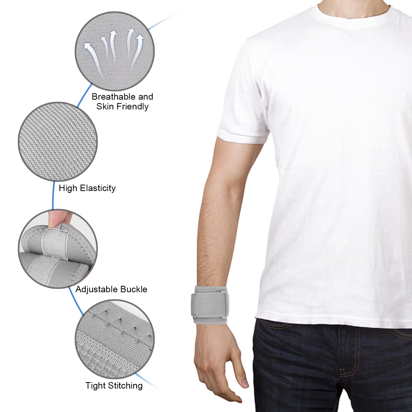 Yasdyri Wrist Brace Compression for Women and Men Adjustable Wrist Supports for Tendonitis Arthritis, Carpal Tunnel - Image 3