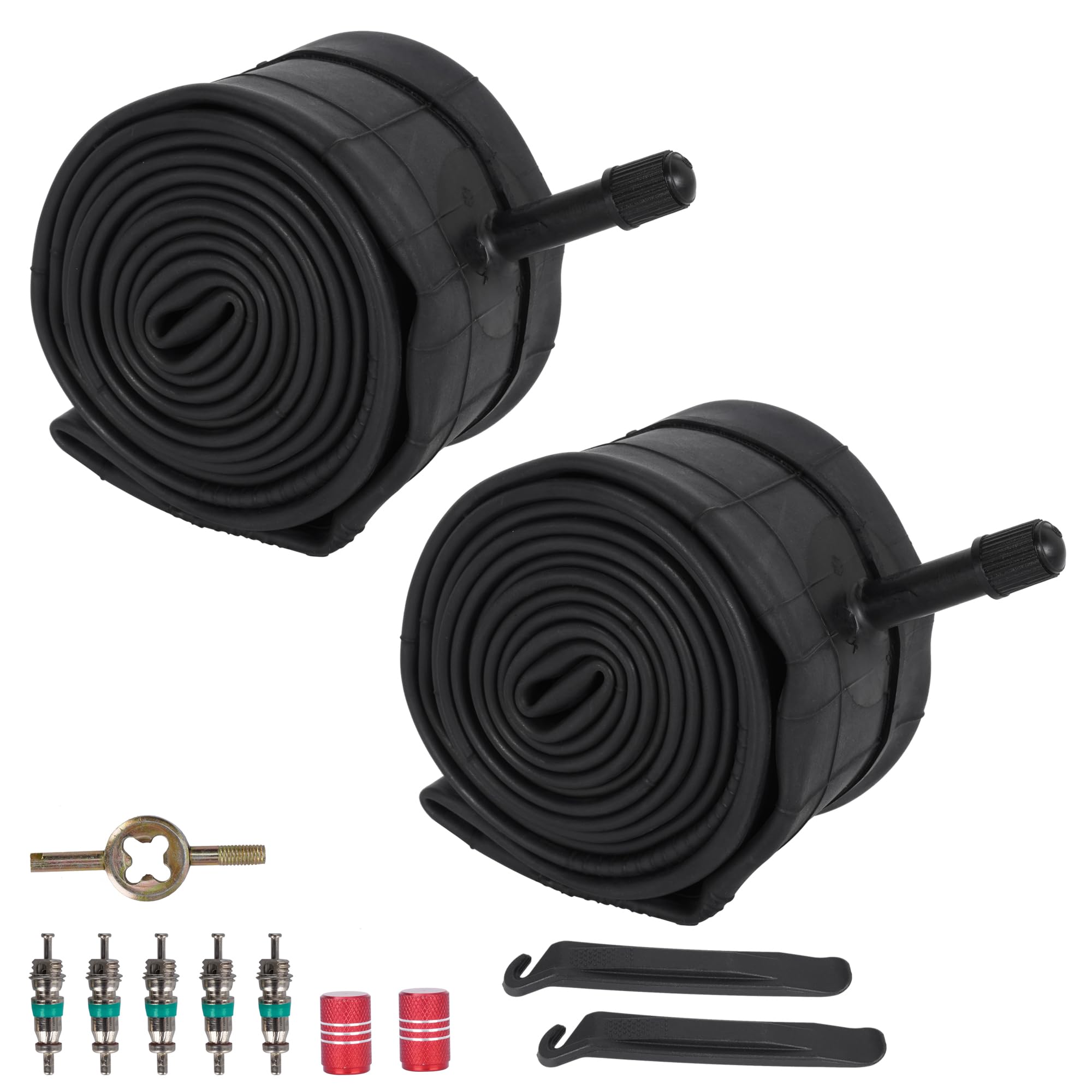 RUTU 24 inch Bike Tube 24x2.125/2.40 Bike Tube AV32mm Schrader Valve Compatible with 24x2.10 24x2.125 24x2.20 24x2.30 24x2.40 Bike Tires 20