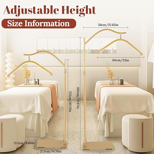 Miniatura 5 de Lámpara de pie LED para extensiones de pestañas, anillo de media luna ajustable, lámpara de luz esteticista para tatuadores y técnicos de uñas HGGold