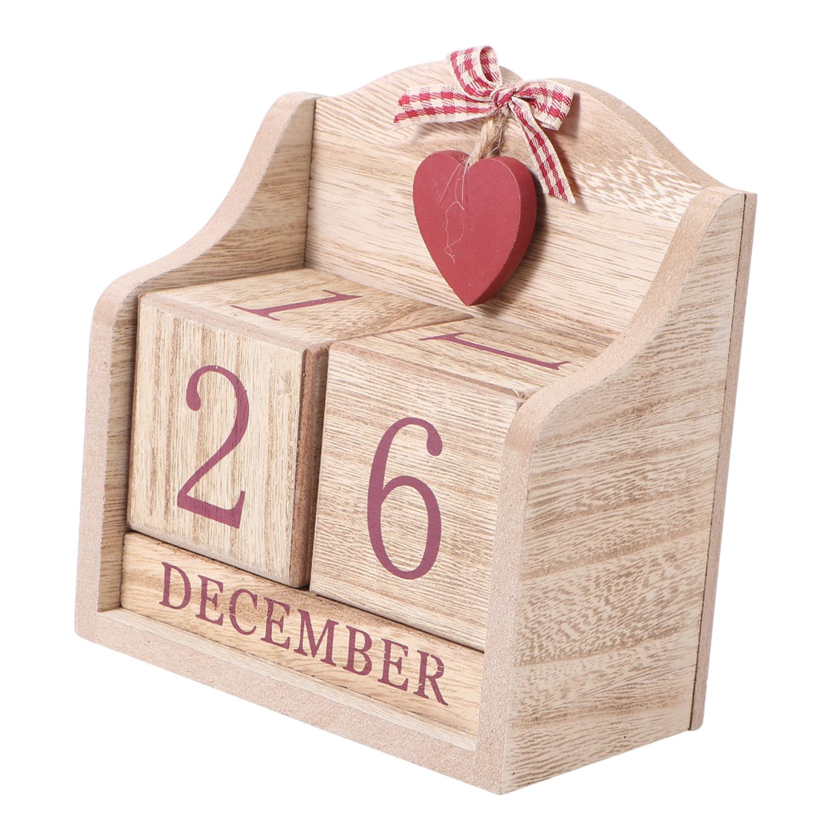 Calendario in Legno dal Design Retrò con Cambio Data Manuale, Decorazione Shabby Chic per Ufficio e Soggiorno, Accessorio Unico e Funzionale