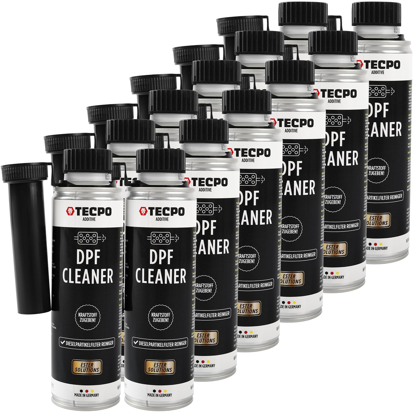TECPO 12x Partikelfilter Reiniger Diesel DPF, 300ml DPF Diesel Reiniger Additiv Zusatz Kraftstoffzusatz Dieselpartikelfilter Reiniger Dieselkraftstoffadditiv (12er-Pack)