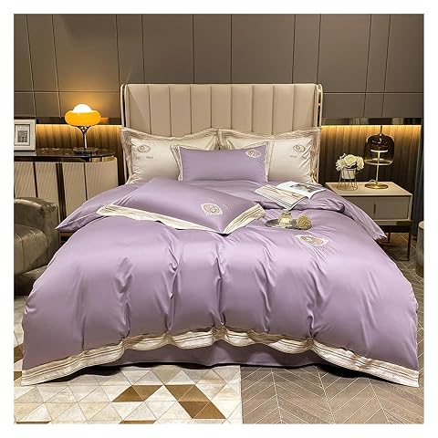Bed Bed Sheets Queen 100 Egyptian Cotton Bedding Sheet Set 4 Piece Compatible with Luxury Embroidery Soft Silky