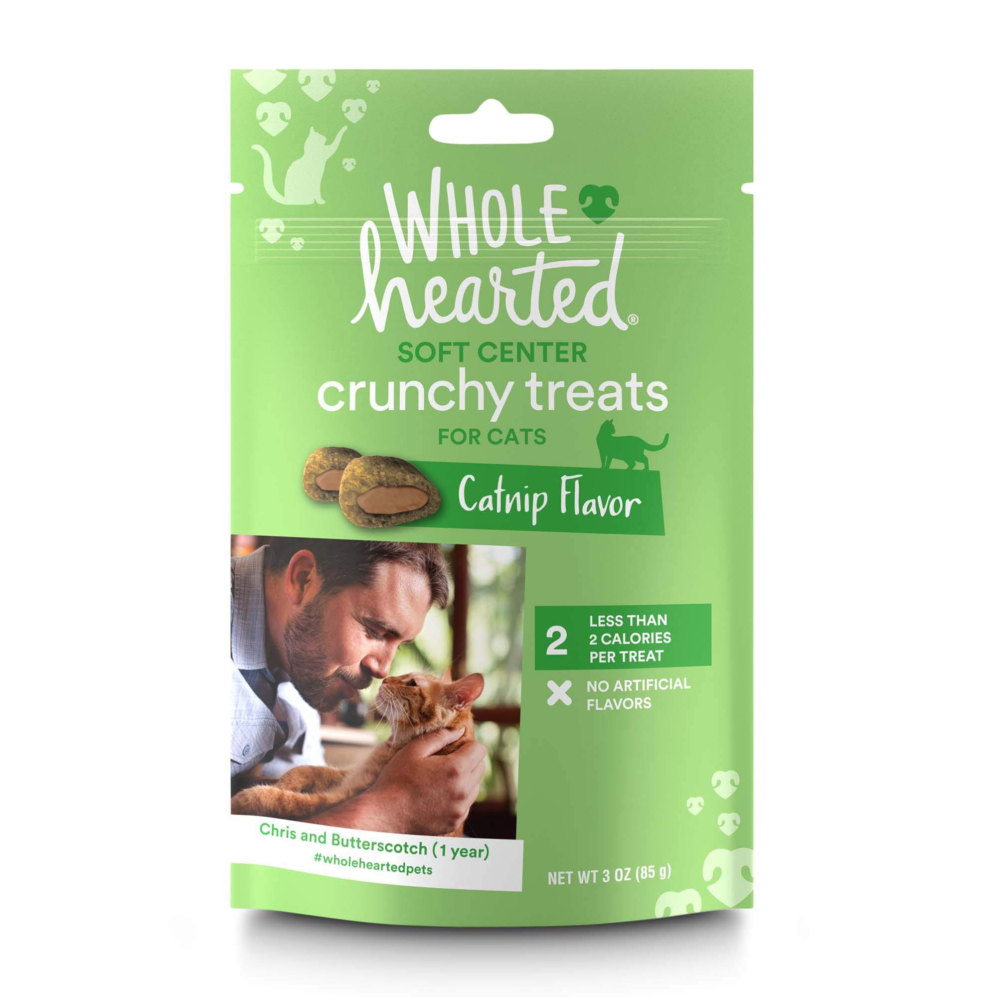 WholeHearted Soft Center Crunchy Catnip Flavor Cat Treats