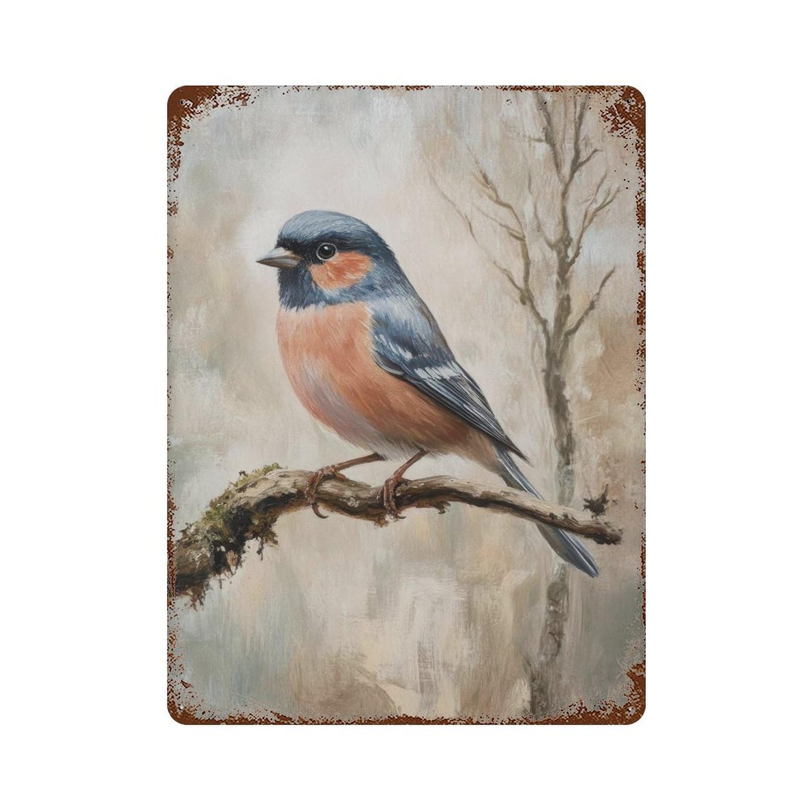 xiaoxiaoshen Chaffinch Bird Vintage Nature Woodland Wall Decor Art Metal Tin Poster Modern Home Decor Art Home Bar Shop Decorations Vintage Sign 40x30cm