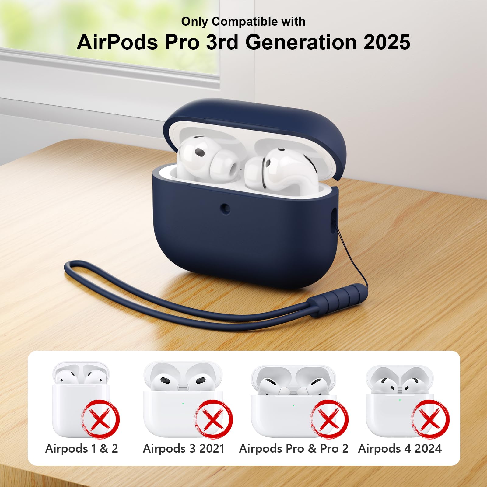 AOTUAO Case Compatible with AirPods Pro 3 Case Cover, Shockproof