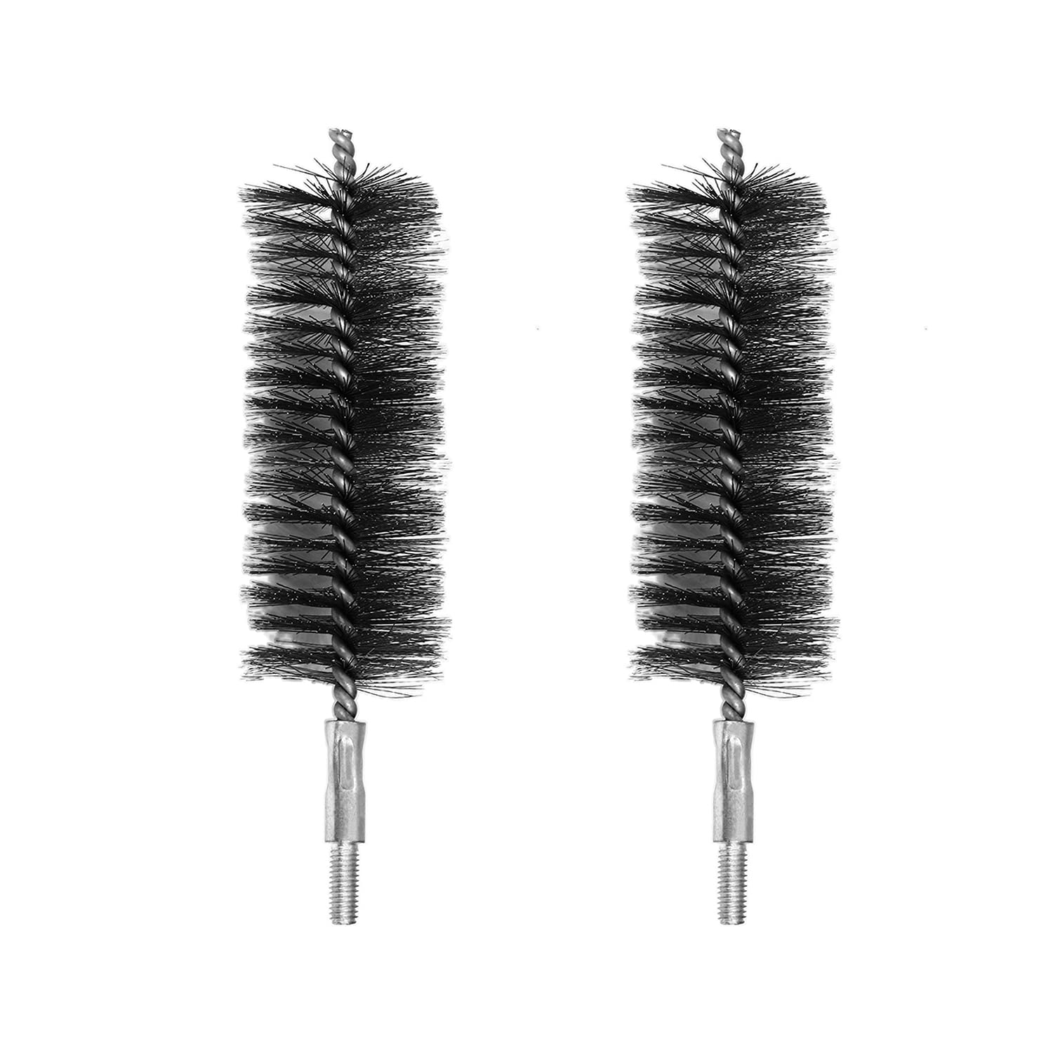 Utoolmart Stainless Steel Wire Tube Cleaning Brush, Round Chimney Cleaning Brush, M6 Threaded Interface Cleaning Brush, 40mm Diameter 160mm Length, 2pcs