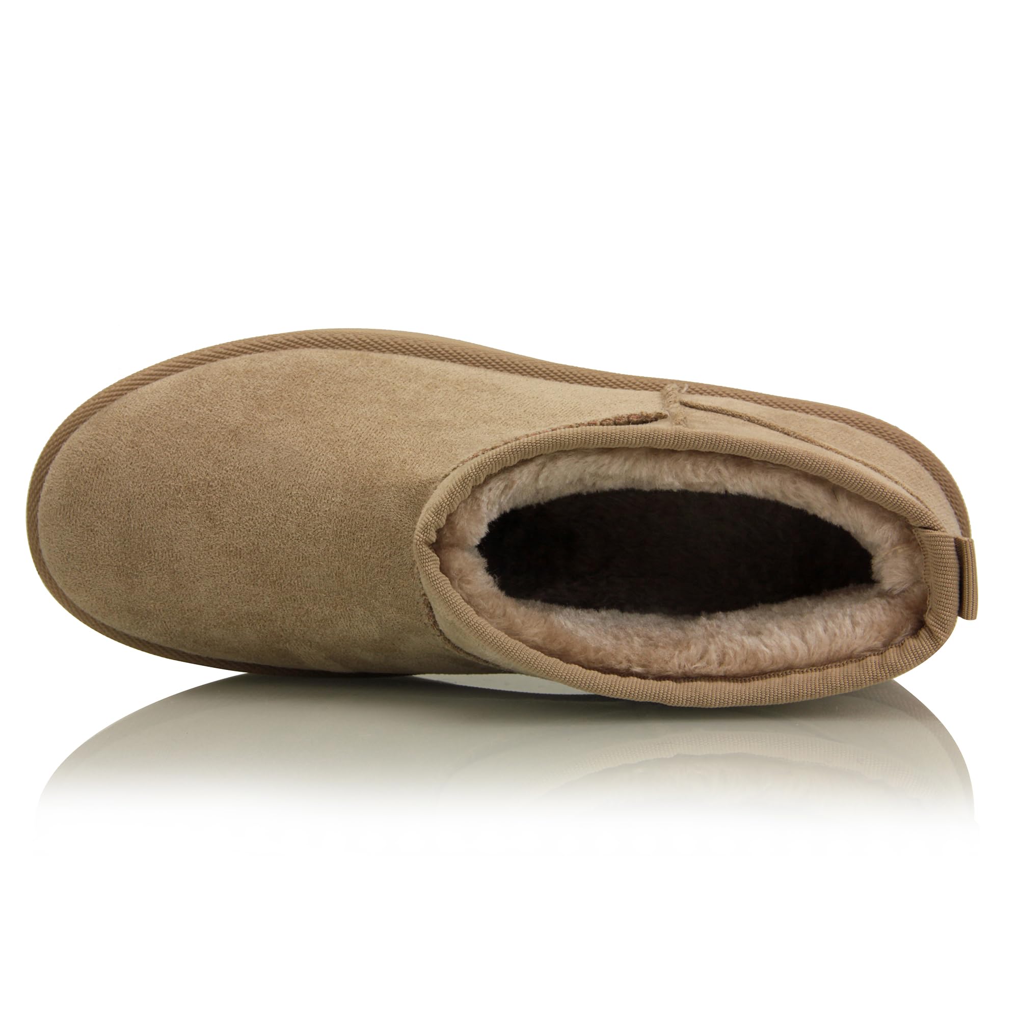 Damen Stiefeletten Warm Gefüttert Plateau Boots mit der Profilsohle