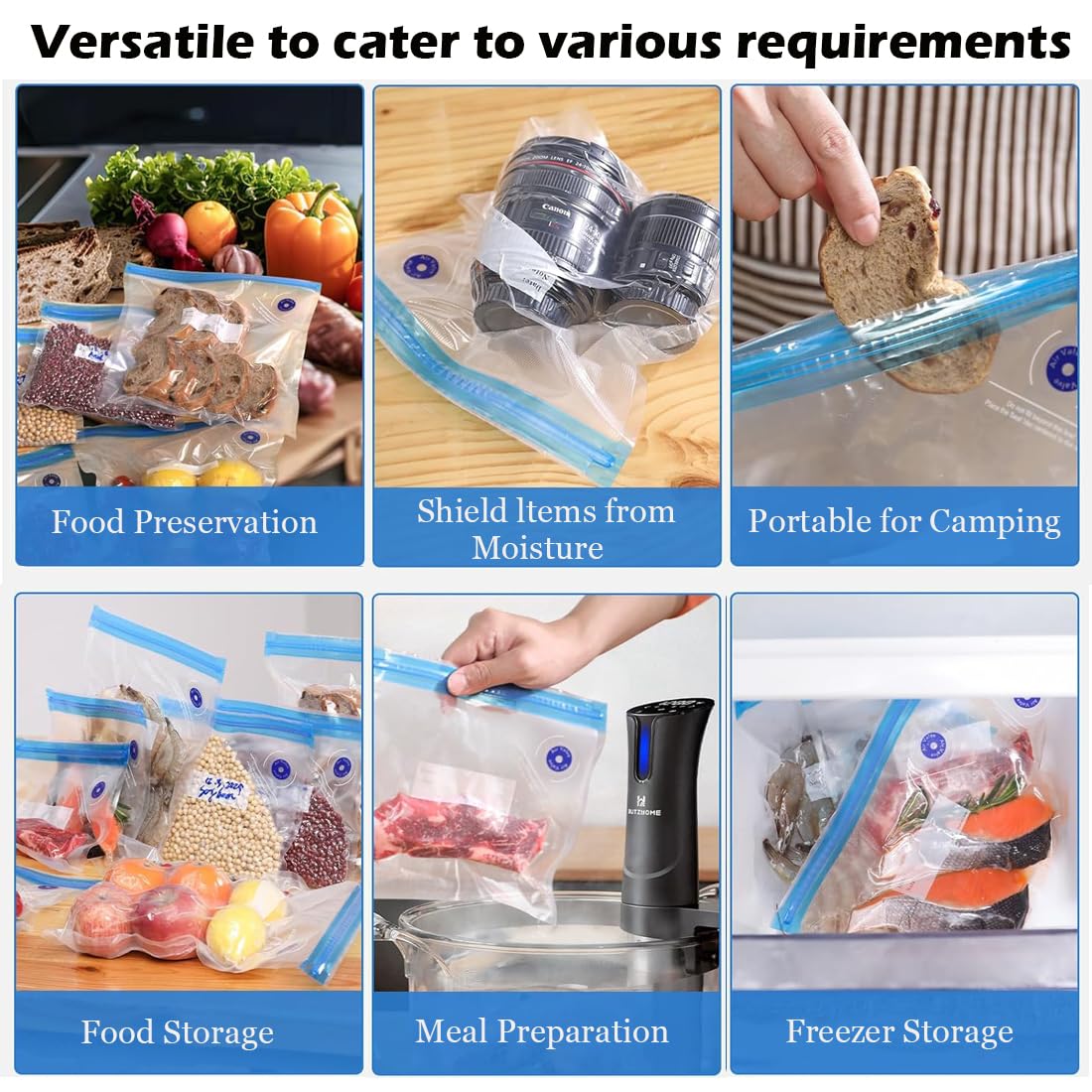 Sigillatrice sottovuoto portatile per alimenti, mini sigillatrice sottovuoto elettrica, ricaricabile, con 10 sacchetti sottovuoto riutilizzabili, per conservare e conservare gli alimenti