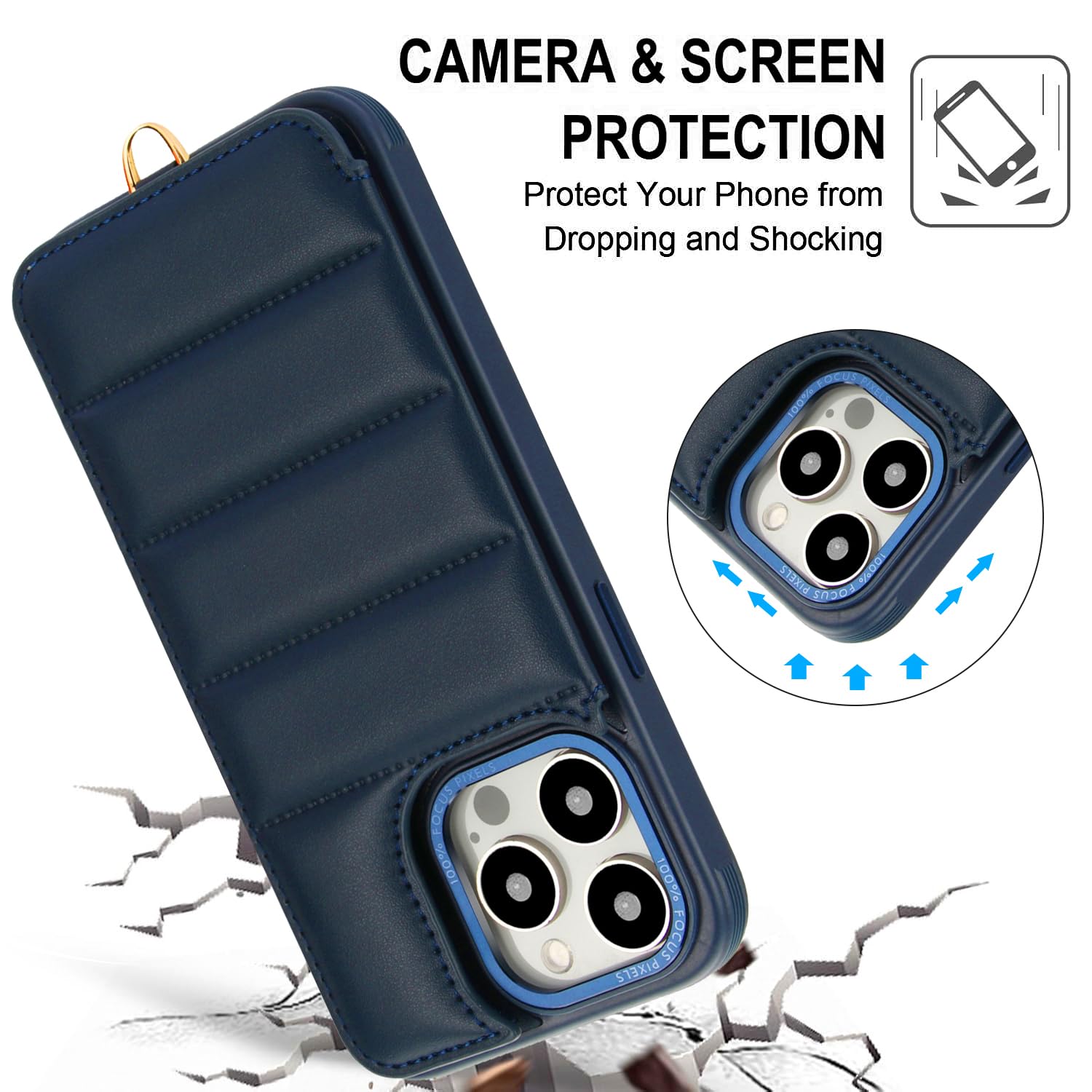 Jeffene Custodia per iPhone 13/14 (6.1 pollice) [Separabile Laccio