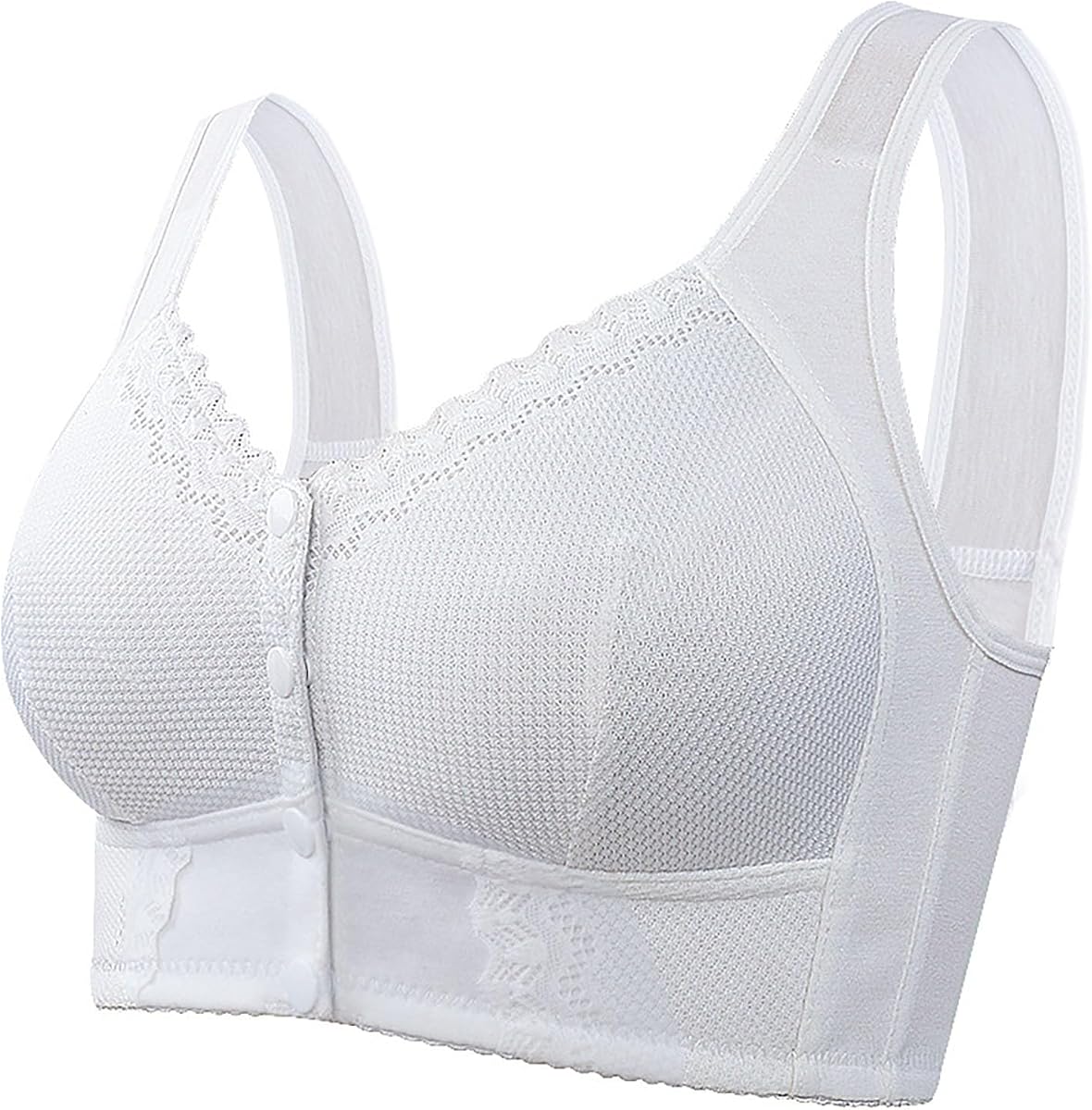 Sujetadores para mujeres mayores Cierre frontal Sin aros Transpirable Cobertura completa Potente sujetador push up para personas mayores