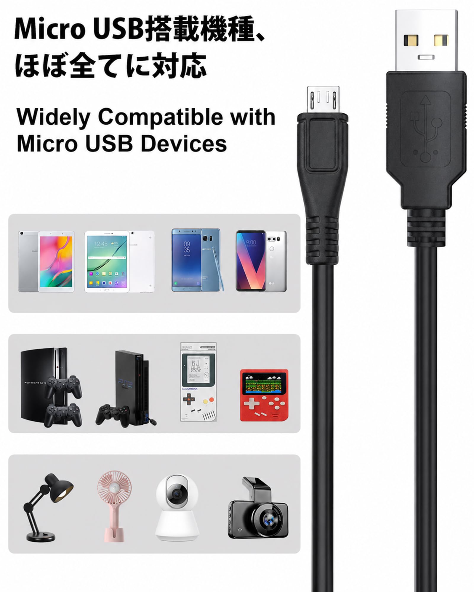 (10 Pack 1m) Micro USB Kabel, USB A auf Micro USB Ladekabel mit Datenübertragung, reiner Kupferkern, Ladekabel für ältere Android-Handys, Tablets, Lautsprecher, Controller, TV Stick usw