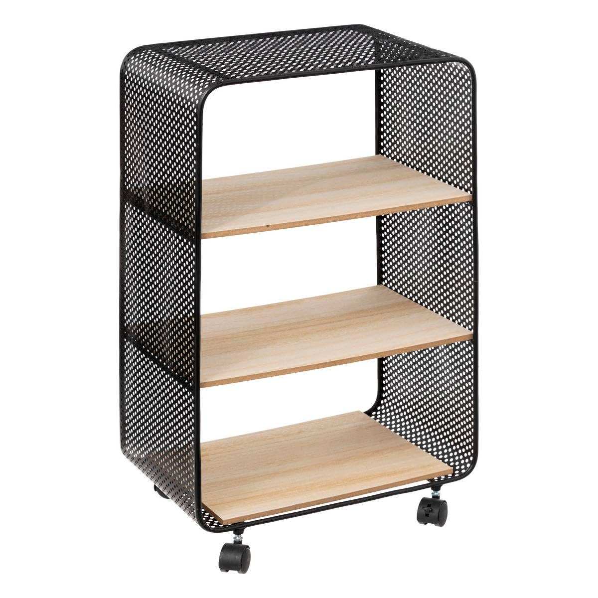 Five - Scaffale in metallo, 3 scomparti, colore: Nero